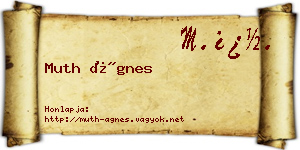 Muth Ágnes névjegykártya
