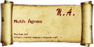 Muth Ágnes névjegykártya